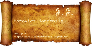 Horovicz Hortenzia névjegykártya